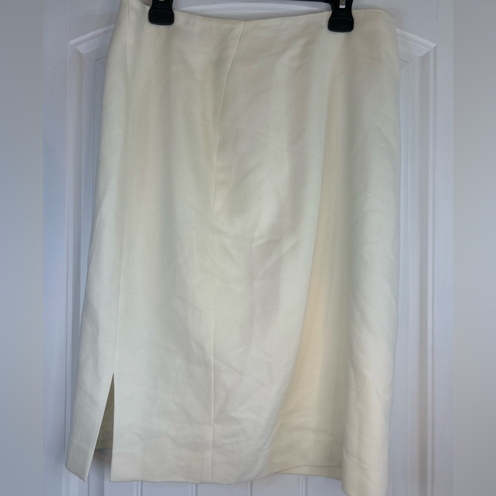 NWT Vintage Saks Fifth Avenue Collection Made Italy Ivory Skirt Women's Size 14